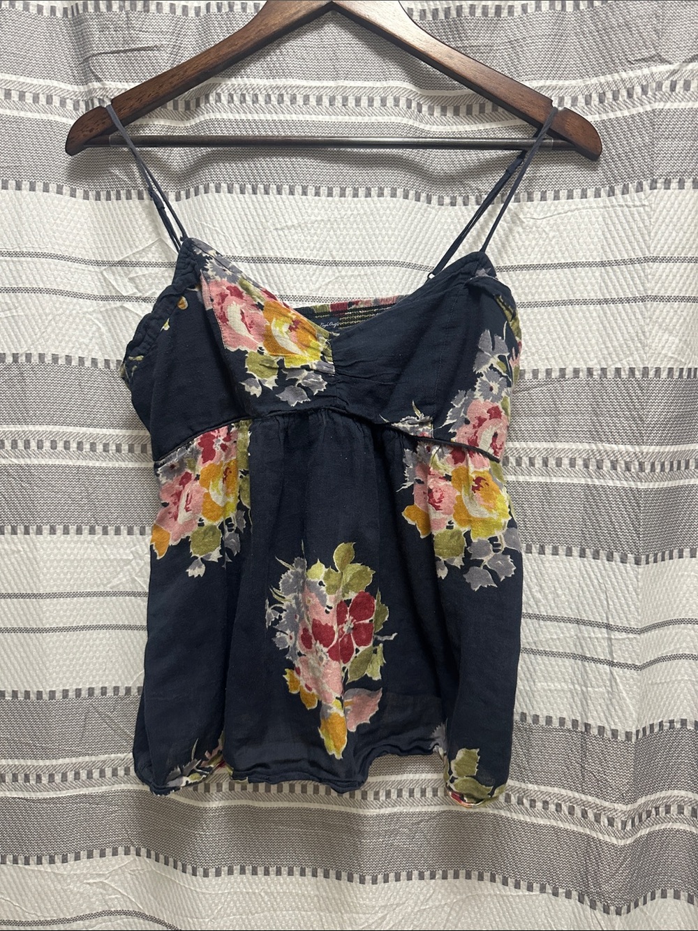 American Eagle Outfitters Navy Floral Spaghetti Strap Camisole